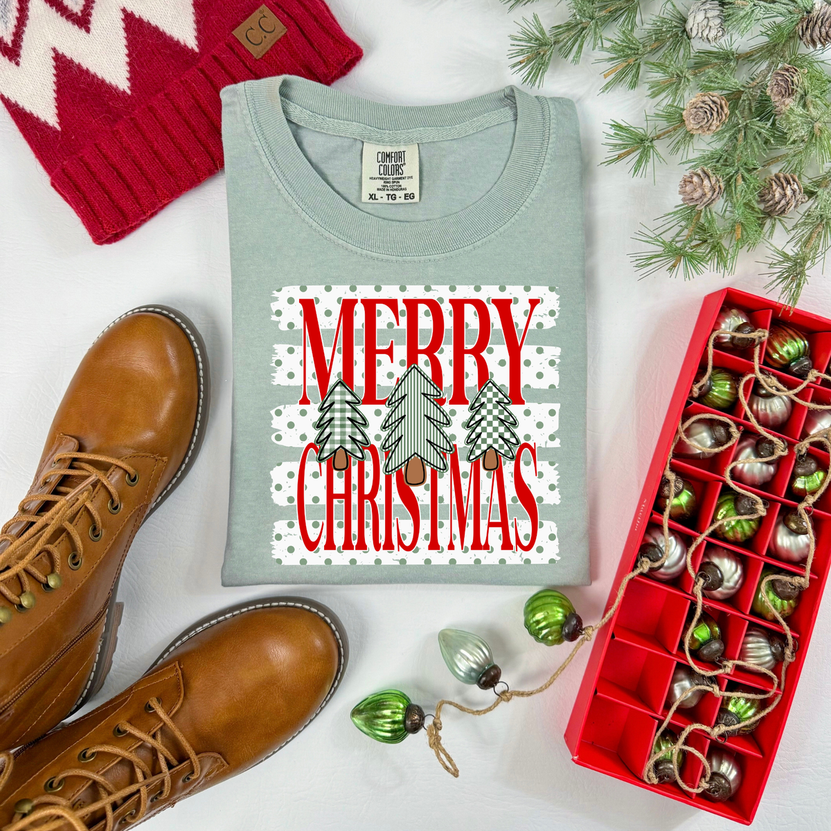 Red Merry Christmas DTF Transfer