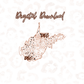 West Virginia Rose Gold Leopard Digital Download