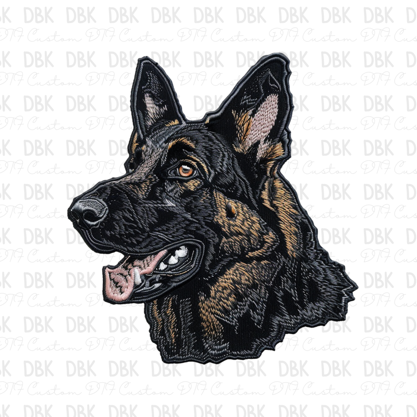 Black German Shepherd 2 DTF transfer