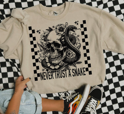 Never trust a snake  DTF transfer