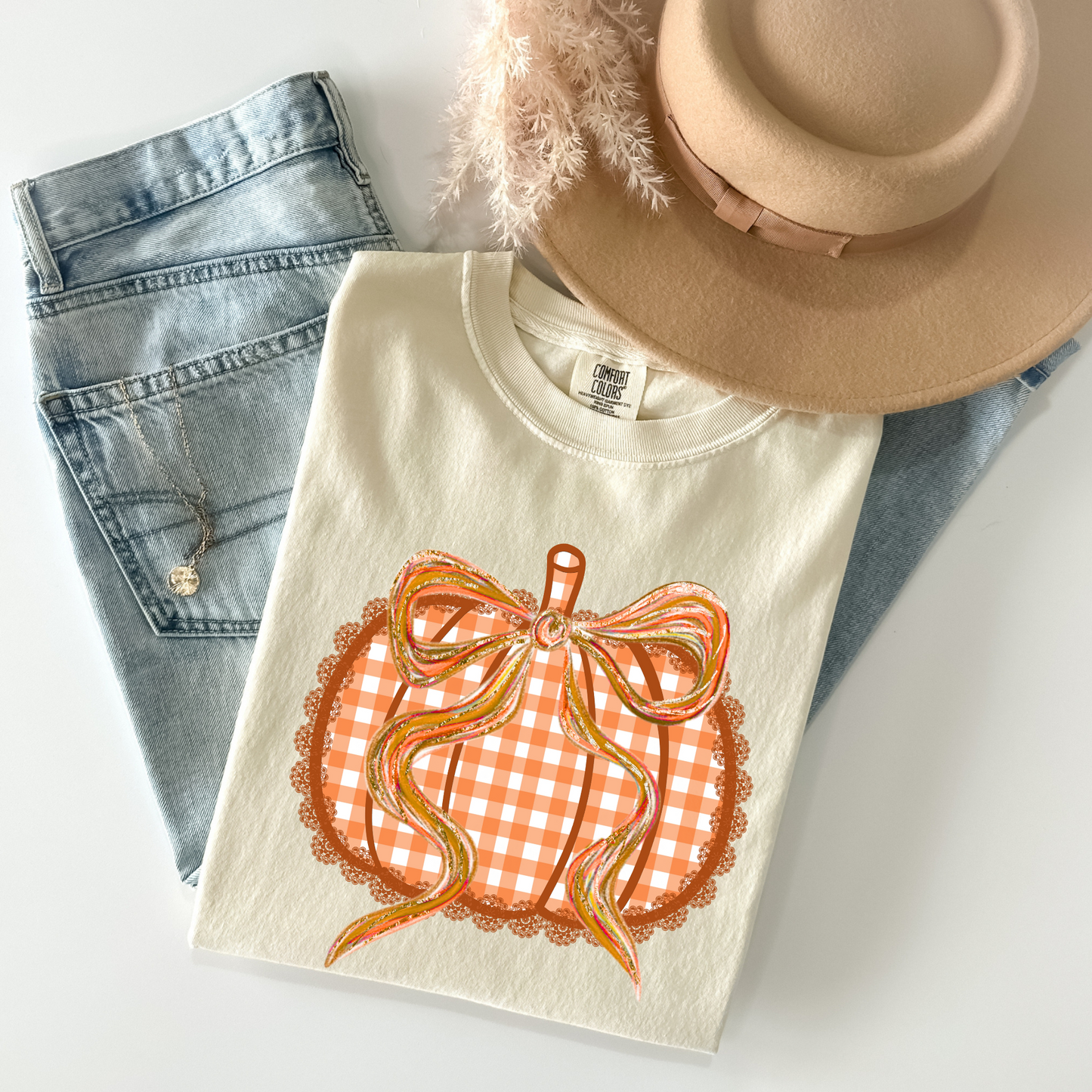 Burnt Orange Preppy Pumpkin DTF Transfer FS2
