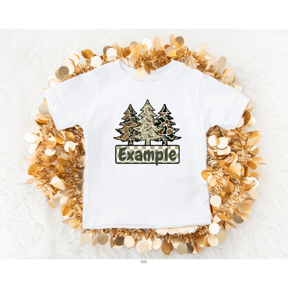 Camo Christmas Custom name DTF Transfer ONLY