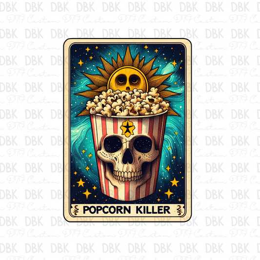 Popcorn Killer Tarot DTF transfer