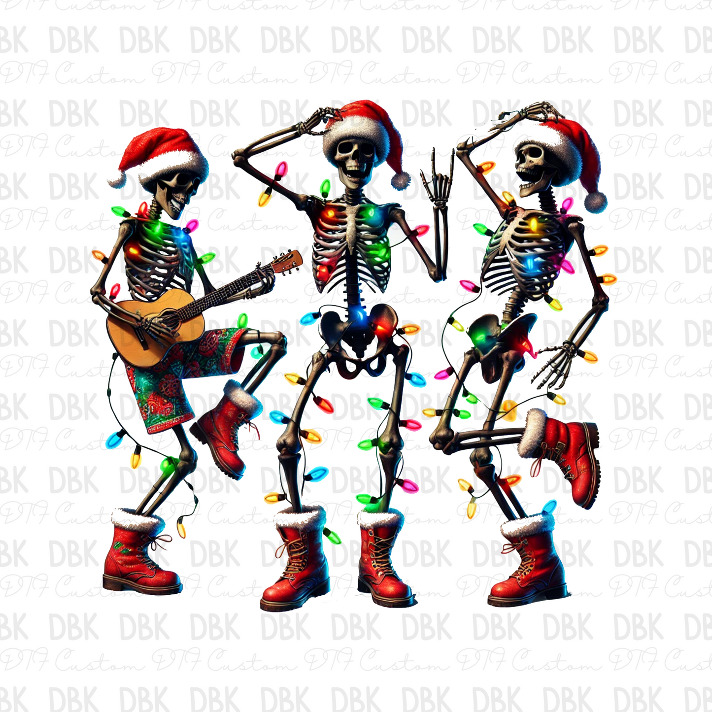 Dancing skeletons DTF transfer E288