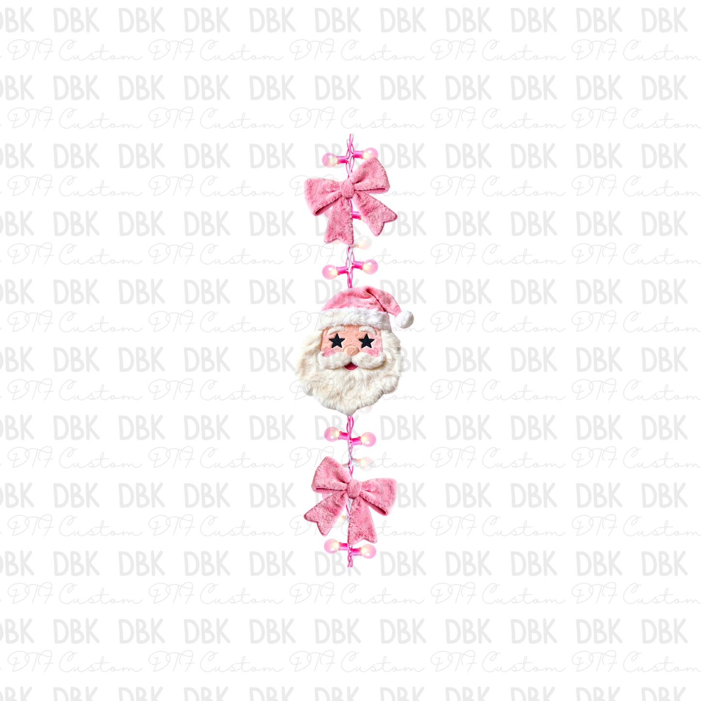 Pink Santa sleeve DTF Transfer