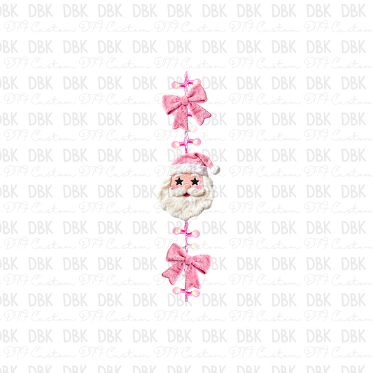 Pink Santa sleeve DTF Transfer