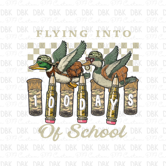 Flying into 100 days of school DTF Transfer Tan A271