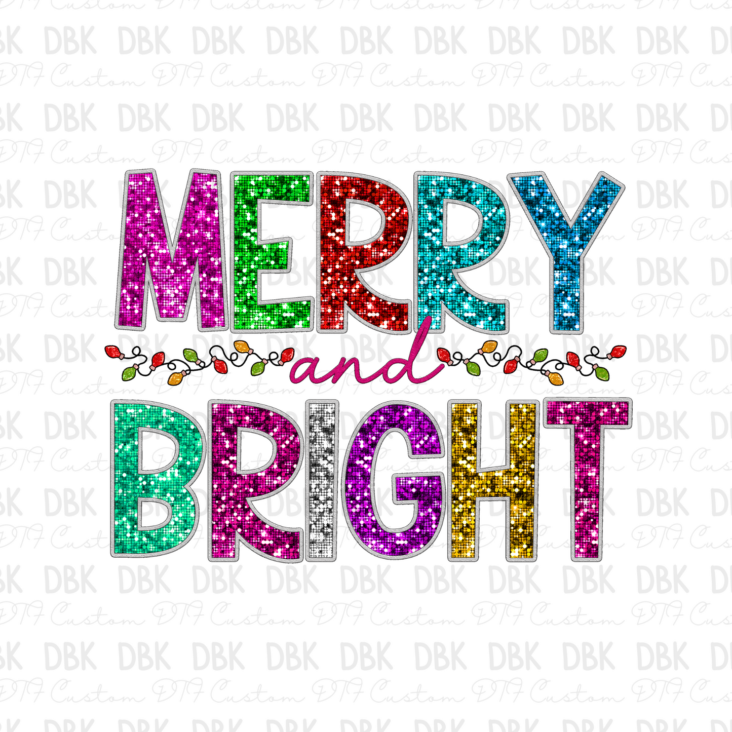 Merry and bright DTF transfer E55