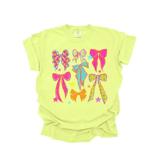 Preppy neon bows DTF Transfer