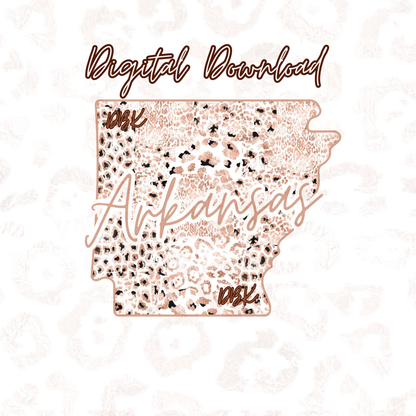 Arkansas Rose Gold Leopard Digital Download