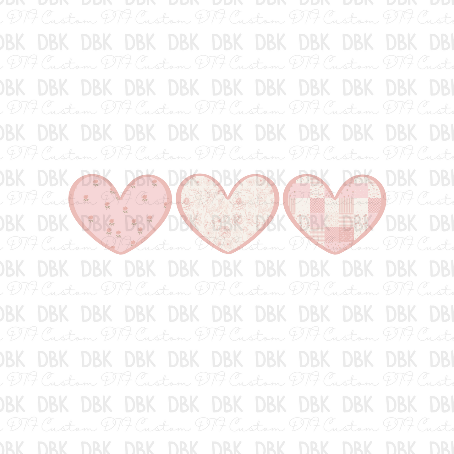 Valentine Hearts DTF transfer