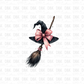 Witch hat & broom DTF transfer H204