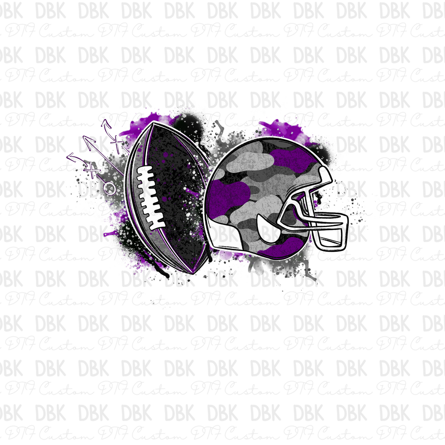 Purple Football DTF transfer C91