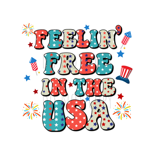 Feelin' Free in the USA DTF transfer R53