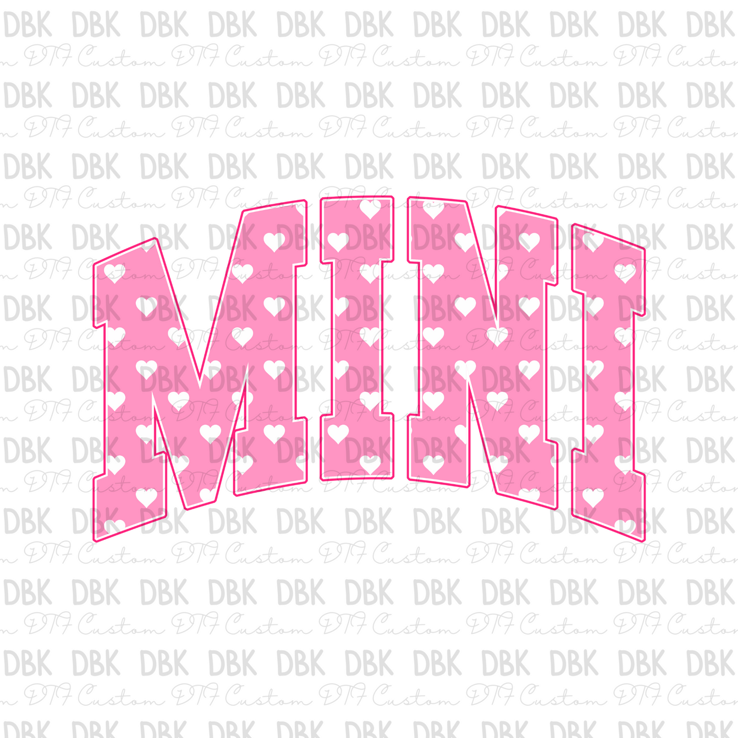 MINI PINK HEARTS DTF transfer