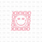 Pink XOXO Smiley DTF Transfer