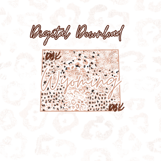 Wyoming Rose Gold Leopard Digital Download