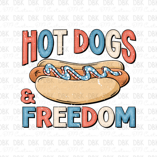 hot dogs & freedom DTF Transfer R94