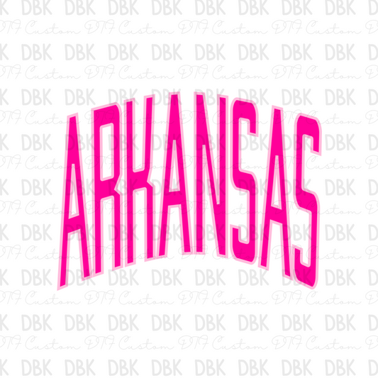Pink Arkansas DTF Transfer