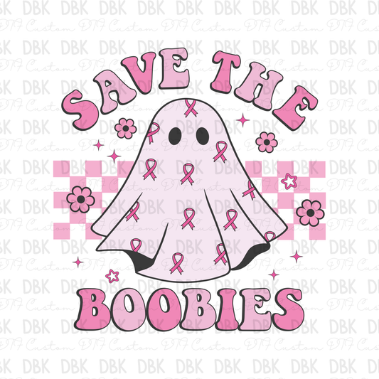 Save the boobies DTF Transfer L25