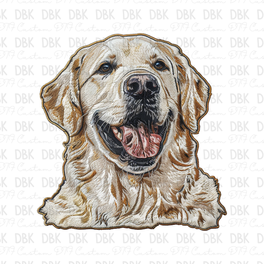 English cream golden retriever DTF transfer