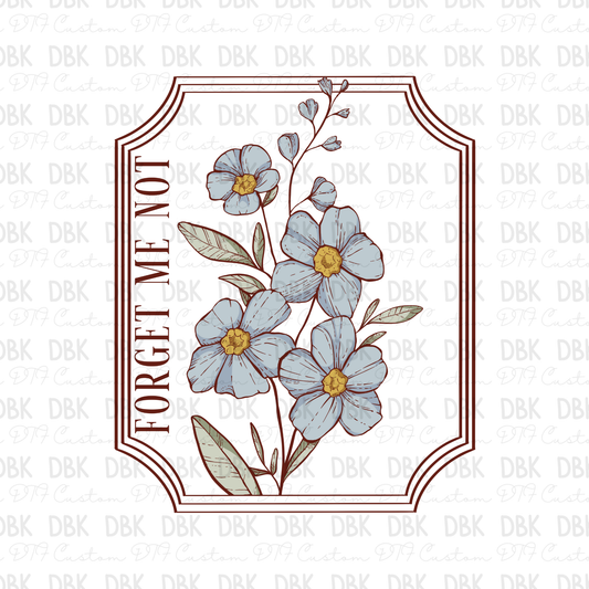 Forget me not Floral DTF transfer