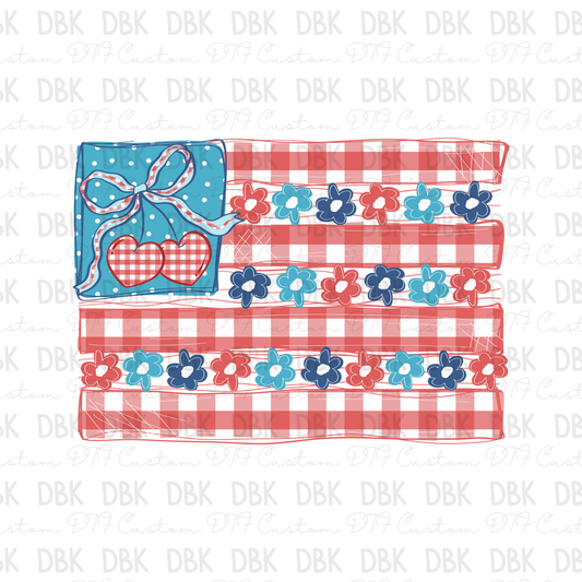Floral Flag DTF Transfer
