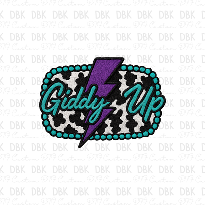 Giddy up DTF transfer B335