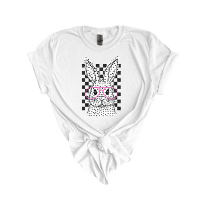 Checkered Bunny DTF transfer W16