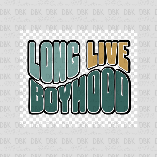 Long Live Boyhood White check DTF Transfer K121