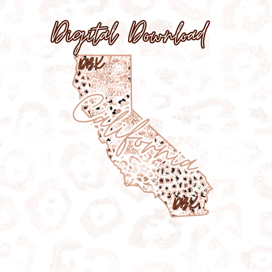 California Rose Gold Leopard Digital Download
