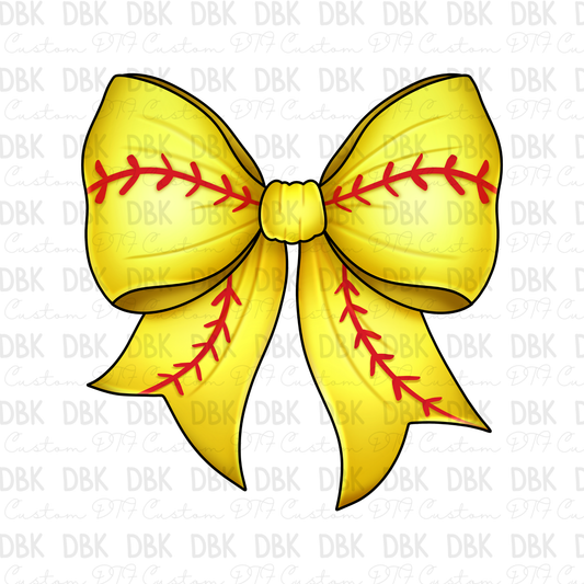 Softball Bow DTF Transfer C132