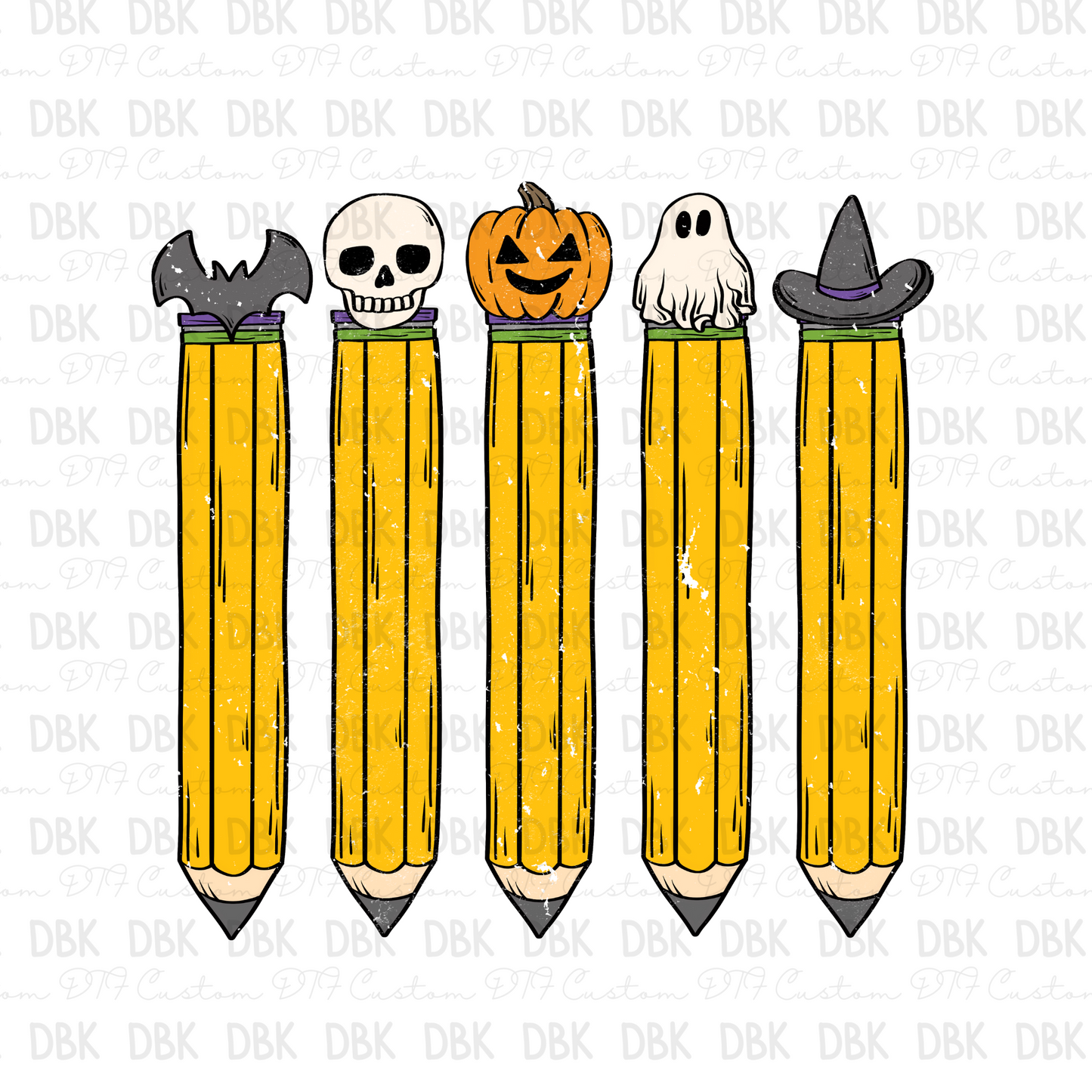 Halloween Pencils DTF Transfer A173