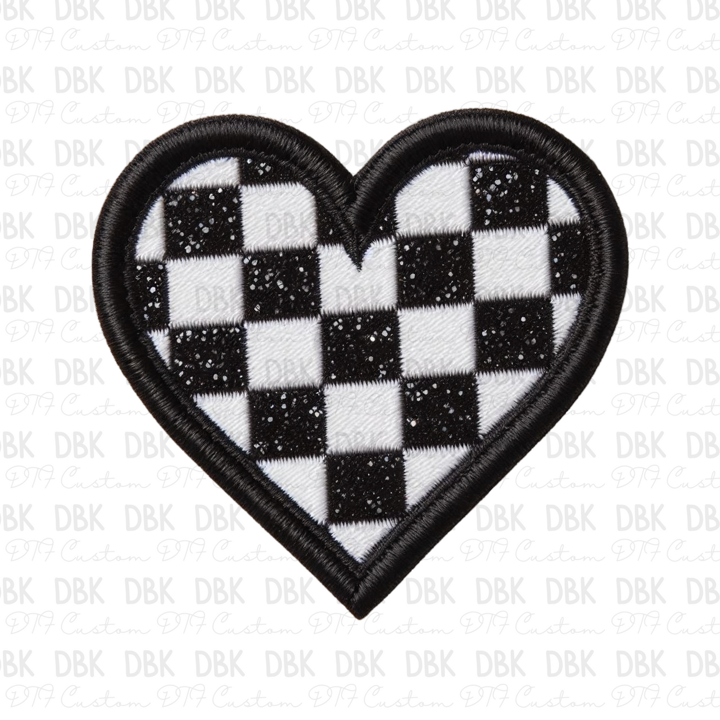 Checkered Heart DTF transfer