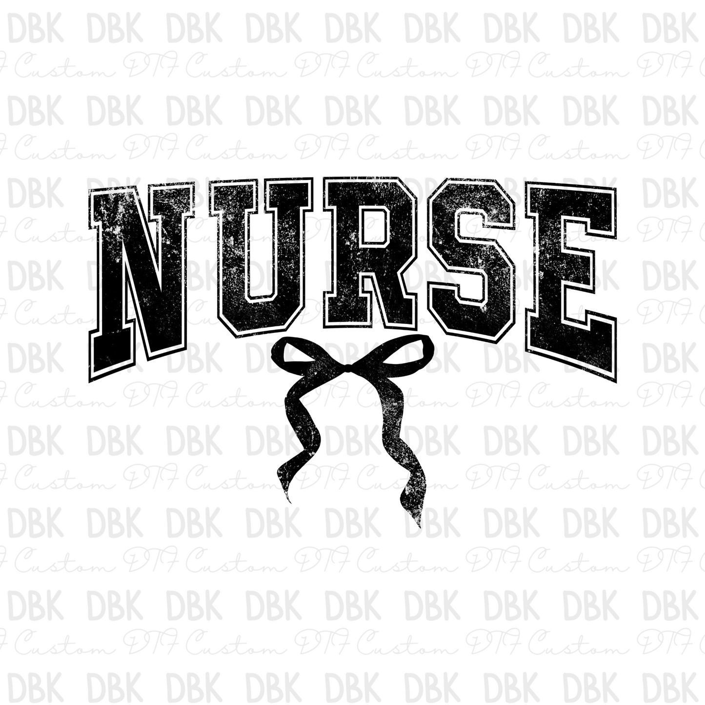 Nurse DTF Transfer BLACK