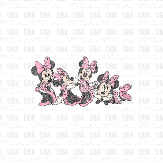Pink Mouse DTF Transfer
