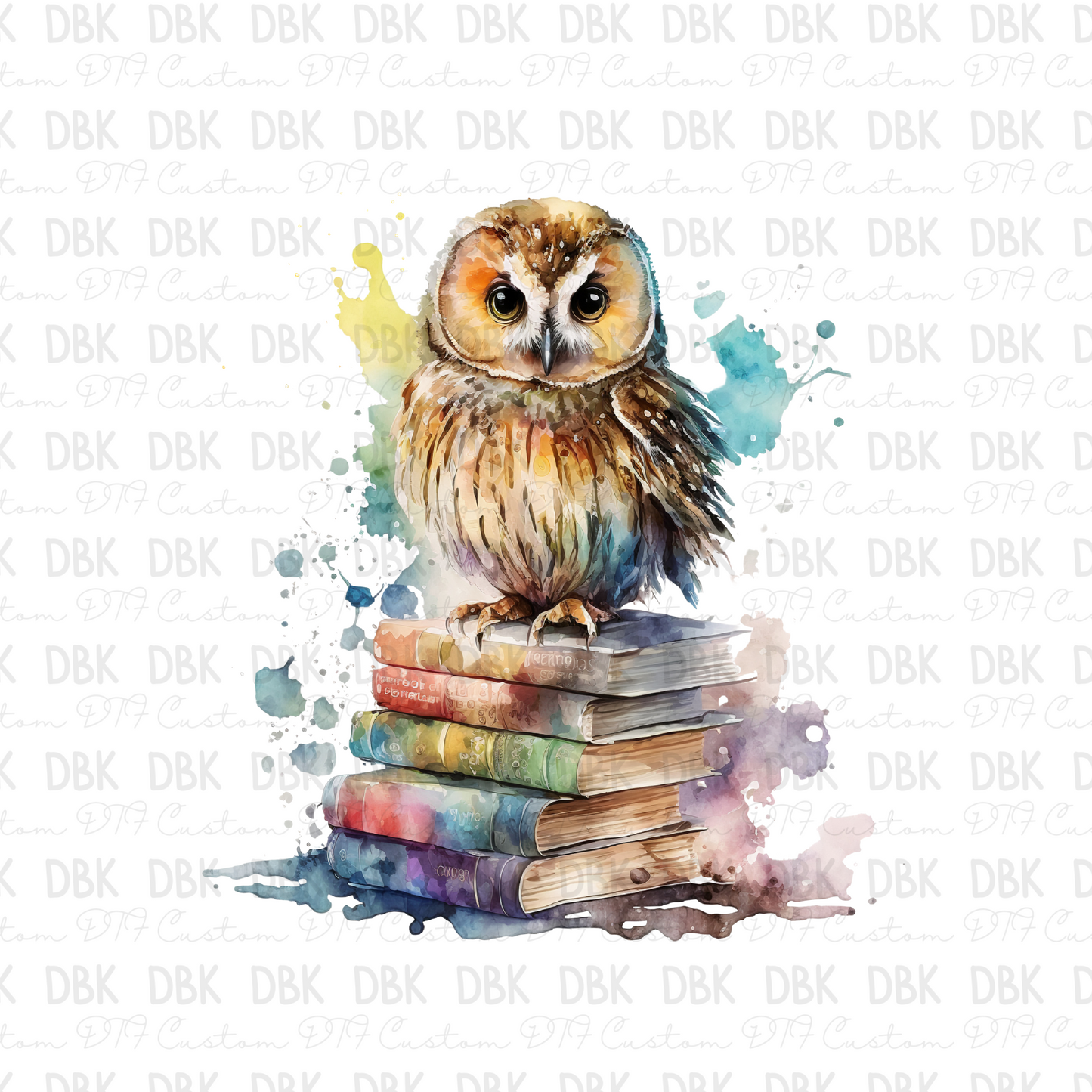 Owl with books  DTF Transfer D5