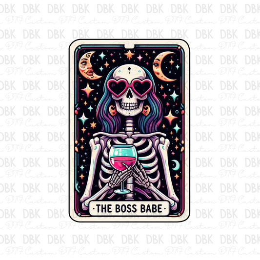 The boss babe tarot card DTF transfer