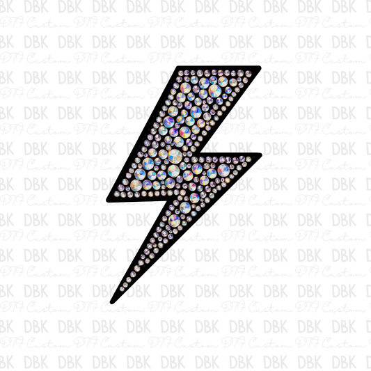 Rhinestone Bolt DTF transfer