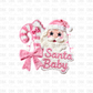 Pink Santa DTF Transfer