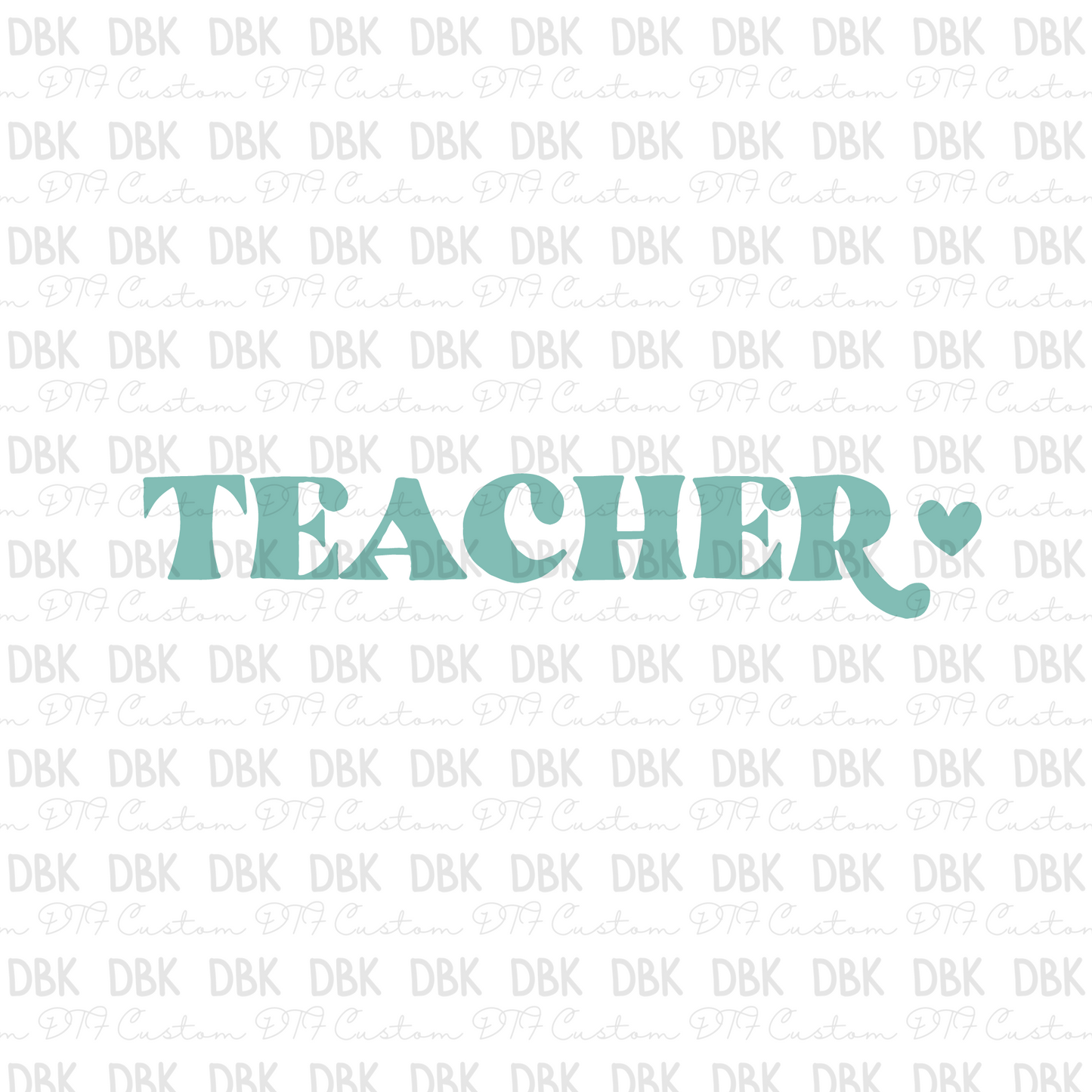 Teacher heart DTF transfer