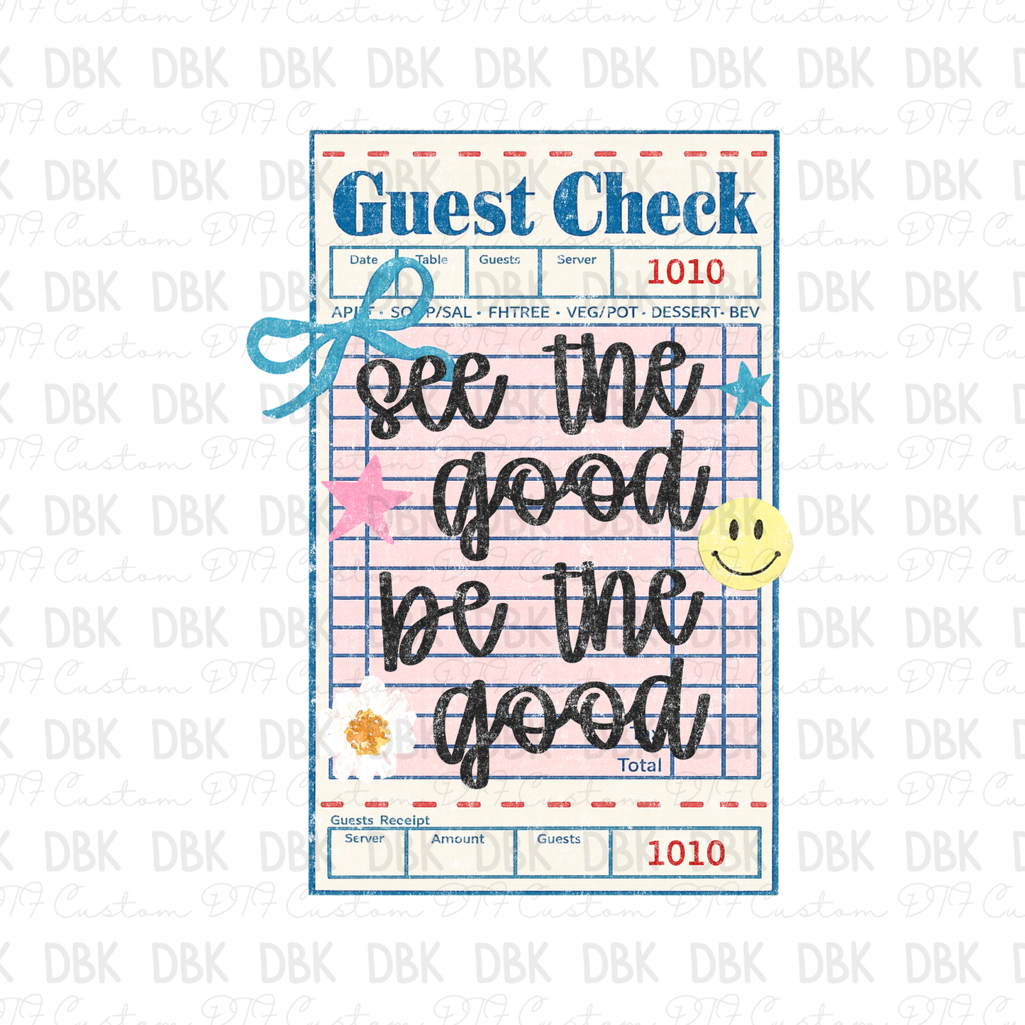 Guest Check DTF Transfer