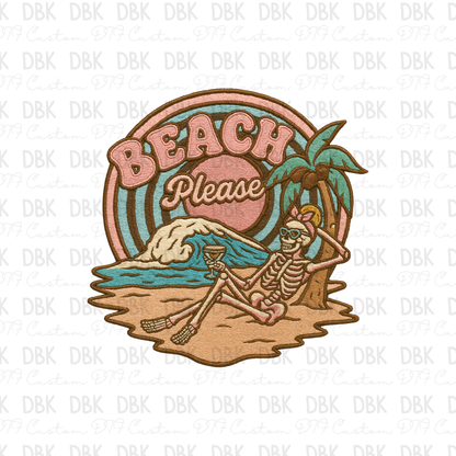Beach Please DTF transfer B311
