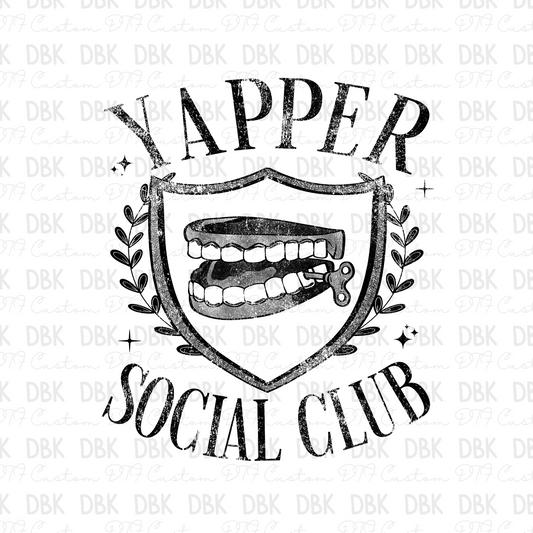 Yapper Social Club DTF Transfer BLACK