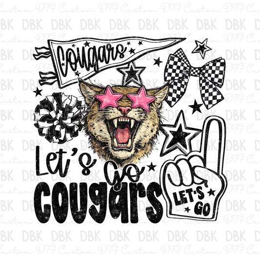 Lets go Cougars DTF Transfer