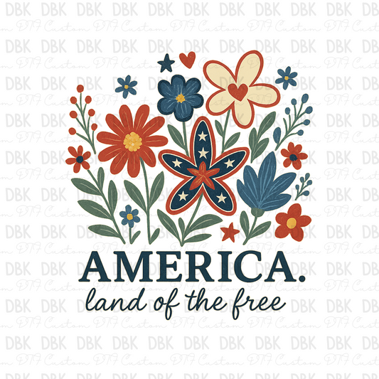 America land of the free DTF Transfer R203