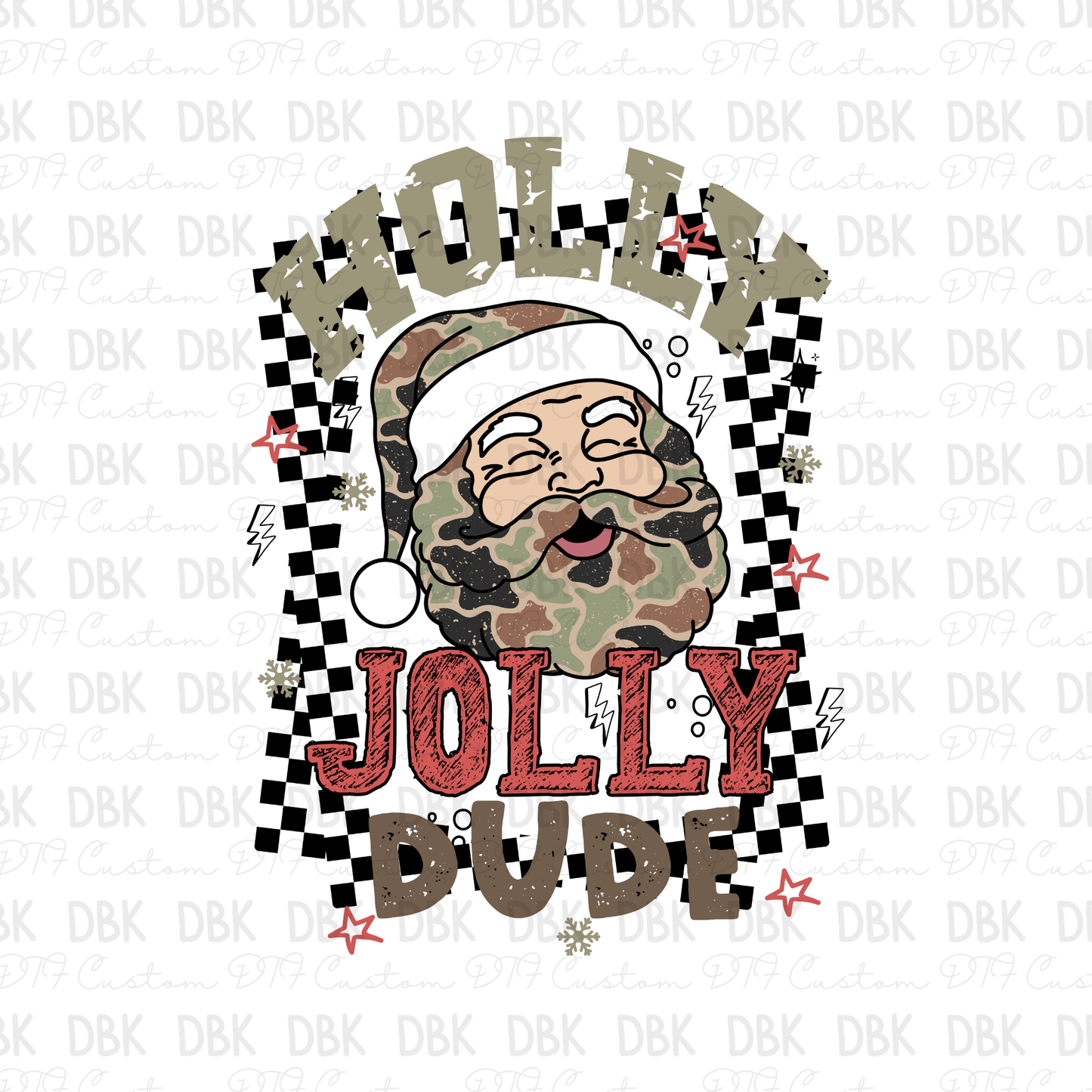 Holly Jolly Dude DTF Transfer