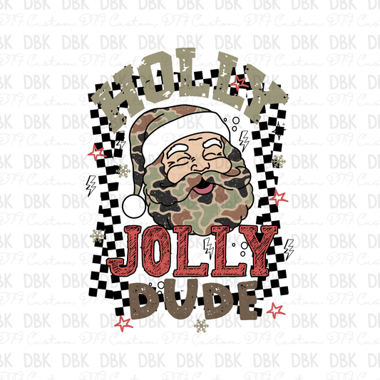 Holly Jolly Dude DTF Transfer
