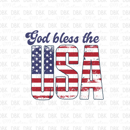 God bless the USA DTF Transfer R117