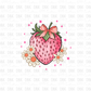 Strawberry floral DTF Transfer